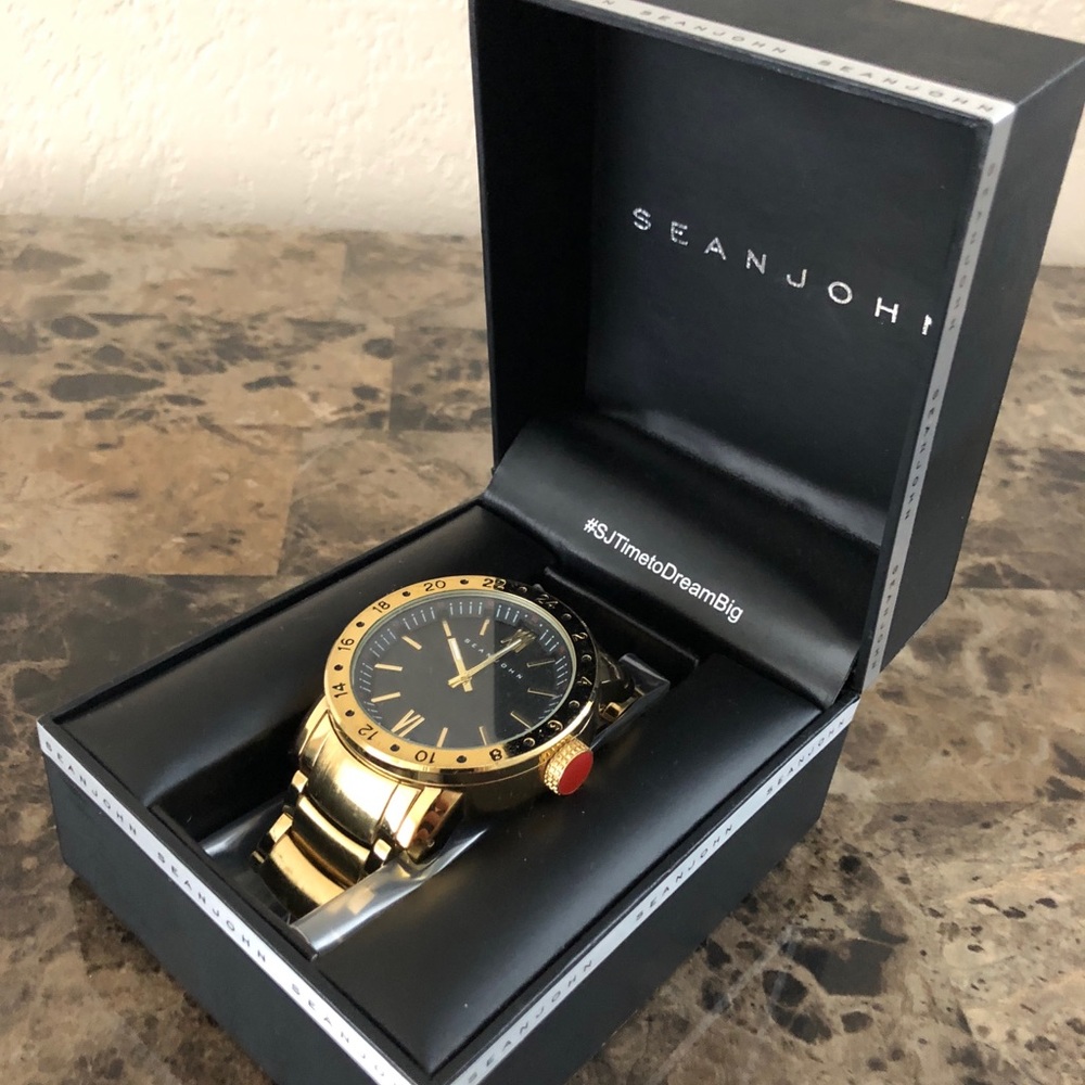 Gold Sean John Watch with Black Watch Face